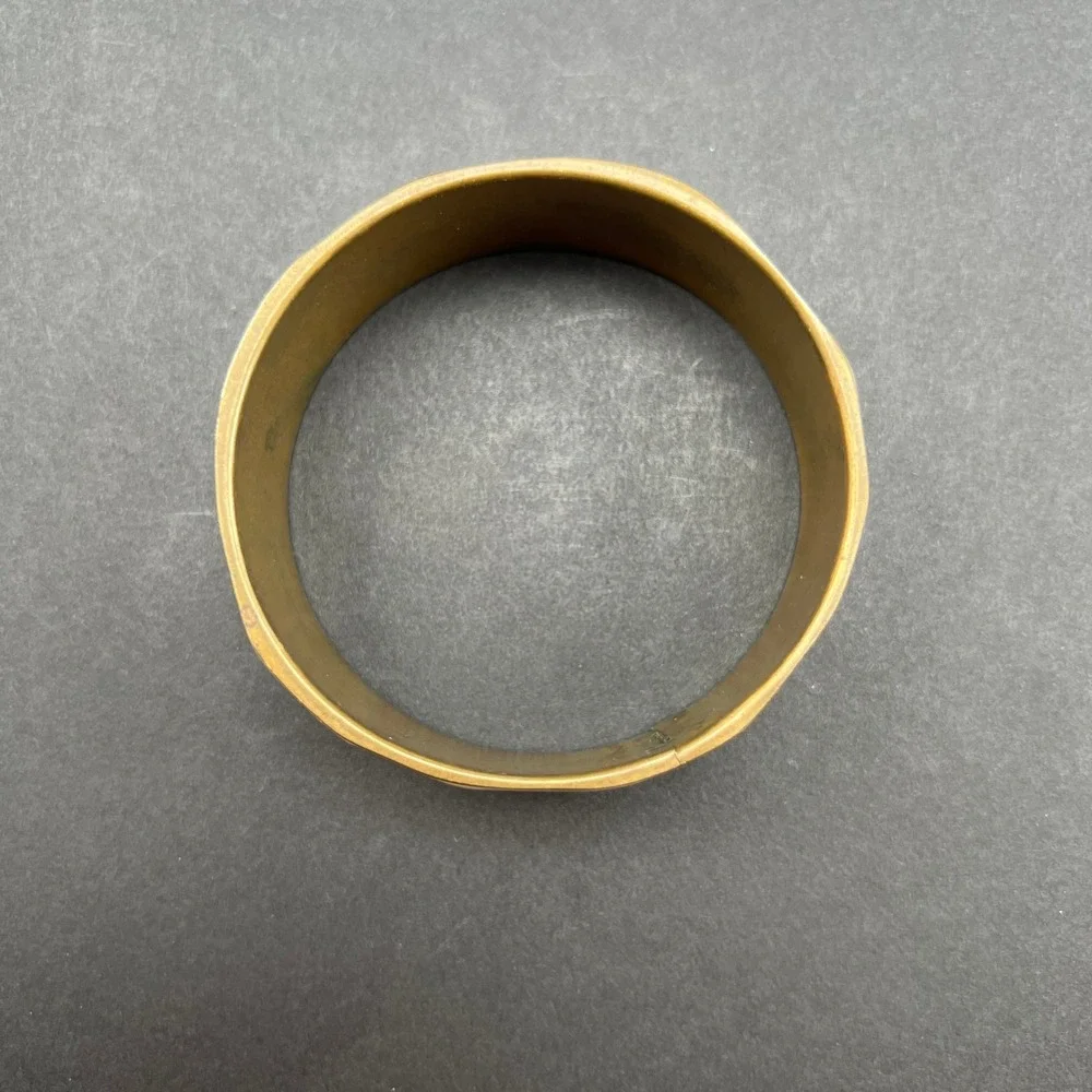 Vintage Bangle Bracelet Mother of Pearl Shell Inlay White Iridescent